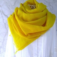 草木染蚊帳織羊毛大尺寸長圍巾 : 槐花染・幸福黃