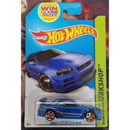 HOTWHEELS HW WORKSHOP 1 OF 2500 TRACK BUILDER PRIZES CARD NISSAN SKYLINE GT-R (R34) (CARD IMPERFECT)