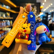 Cartoon cute Winnie the Pooh doll keychain Eeyore doll schoolbag pendant car keychain couple keychai