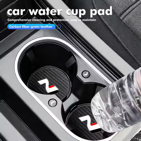 2Pcs Car Cup Mat Auto Emblem Coaster Interior Accessories For Hyundai N Line Tuscon NX4 I20 I30 I10 