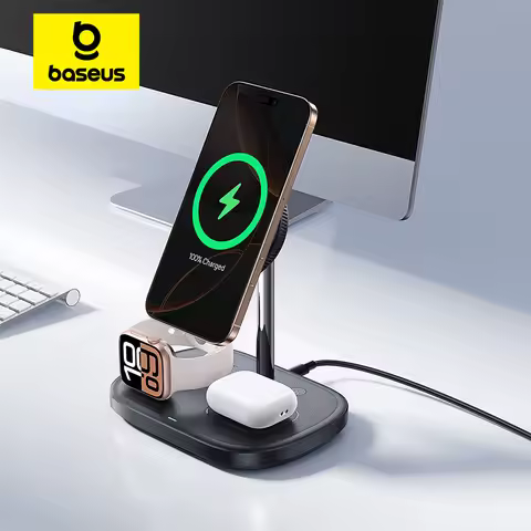 Baseus 22.5W 3-in-1 Wireless Charger Stand Qi2 15W Magnetic Fast Charging TEC Cooling For iPhone 16