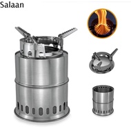 SALAAN Portable Wood Burning Stove Windproof Folding Firewood Burners Perfect Stainless Steel Backpa