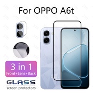 3 In 1 OPPO A6t Tempered Glass Screen Protector Carbon Fiber Film Back Protector For OPPO Reno 15 14