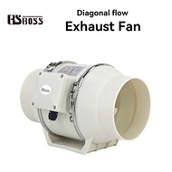 [Ready Stock] BSBOSS 4/6/8 inch diagonal flow pressurized duct fan Exhaust Fan Ventilation Fan