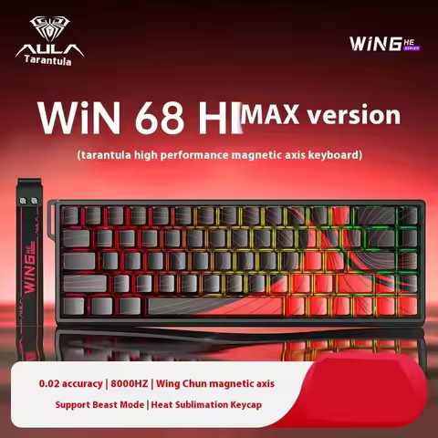 Aula Win60 Win68 He Magnetic Switch Keyboard 8k Wired Custom Rgb Hot Swap Rt Esports Gamer Mechanica
