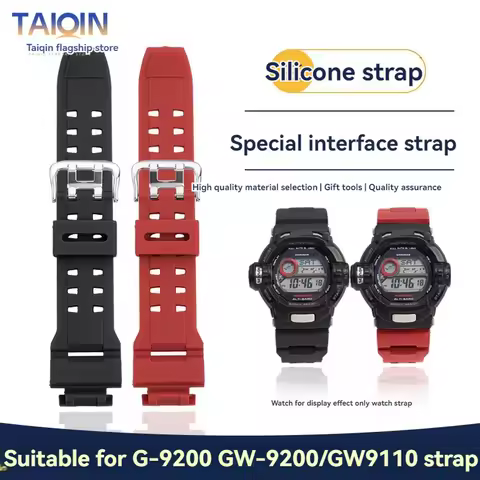 Soft resin silicone Strap For Casio G-Shock G-9200 watchband GW-9400/9300/9200 waterproof replacemen