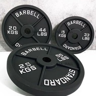 33LB / 5KG-20KG Olympic Weight plate 5cm Black Cast Iron Plates Dumbbell Barbell Steel Powerlifting 