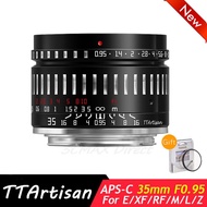 Ttartisan 35Mm F0.95 APS-C Large Aperture Prime Lens For Sony E Mount Fujifilm X Canon M Canon RF-S Leica L Nikon Z Cameras Lens