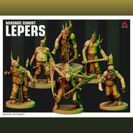 Miasmic Cohort Lepers-Humanoid Aberration Undead/28mm scale 3D printed miniature RPG