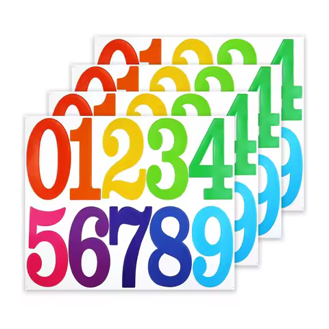 40Pcs Large Number Stickers 4 Sheets Self-Adhesive Vinyl Number Stickers Set 4 Inches 0-9 Number Sti