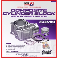 UMA RACING RS150 RSX 63MM COMPOSITE BLOCK BESI WITH FORGED PISTON KIT SET HONDA RS 100% ORIGINAL BLO