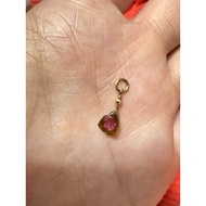 agete Out Of Print Rare 10k Watermelon Tourmaline Golden Ball Earrings