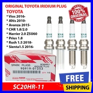 (100% Original) Toyota Iridium Spark Plug SC20HR11 (4pcs) - Vios / Altis / Avanza / Wish / Harrier / Prius C / Bezza