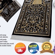Soft Fur Kiswah Turkish Prayer Rug / Black Fur Prayer Rug / Travel Prayer Rug / Small Travel Prayer 
