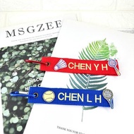 M56-訂製刺繡姓名吊牌 羽球隊 網球 背包吊牌 鑰匙圈 客製化
