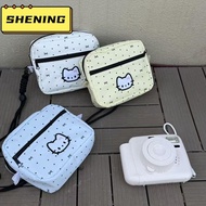 SHENING23 Storage Bag, Large Capacity Kitten Polka Dot Print Camera Pouch, INS with Strap Cosmetic P