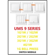 UMS 9 SERIES 1G1W / 1G2W / 2G1W / 2G2W / 3G1W / 3G2W / 4G1W / 1G BELL PRESS FLUSH SWITCHES