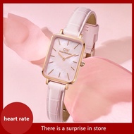 （สาขาของแท้） daniel wellington นาฬิกาข้อมือ หญิง  นาฬิกาdw นาฬิกาผู้หญิง QUADRO ซีรีส์มุกสีชมพูหนังนาฬิกาแฟชั่นนาฬิกาผู้หญิงนาฬิกา  แท้100% นาฬิกา