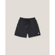 ELEVEN - Embroidered Mono crab leg flannel men's shorts - Black
