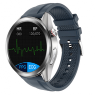 Others - W10智慧手錶心率血壓ECG+PPG心電圖血壓體溫健康監測運動手環 （TPU-銀藍）