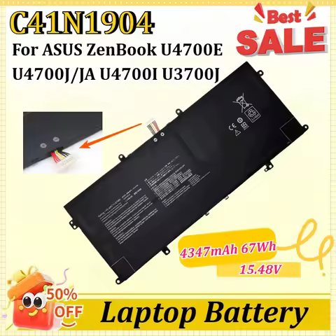 C41N1904 15.48V 4347mAh 67Wh Battery for ASUS ZenBook U4700E U4700J U4700I U3700J UX363 UX325JA UX32