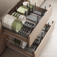 Tablew Tableware Kitchen Shelf Dish Rack Household Adjustable Countertop Dish Rack Gray Built-in Dra