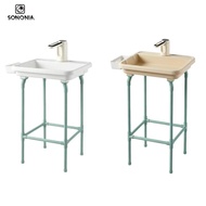 SONONIA Folding Outdoor Portable Bathroom Sink with Stand Garden Washbasin for Camping and Yard Clea