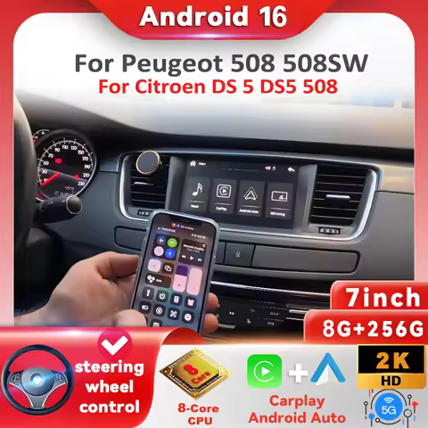 Android 16 For Peugeot 508 508SW For Citroen DS 5 DS5 508 2011 - 2018 Car Radio Multimedia Video Pla