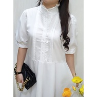 JESS Korean Dress - Midi Dress - Dress Putih - Dress Casual - Dress Katun
