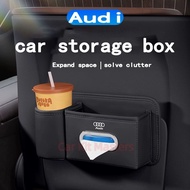 Audi A4 A3 A5 Car seat back storage box cup holder tissue box  high quality leather Multi functional