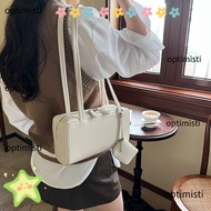 OPTIMISTI Tote Bag, Large Capacity Solid Color Shoulder Bag, Vintage PU Leather Handbag with Mini Wa