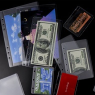 24pcs A5/A6/A7 Binder Pockets Loose Leaf 6 Holes Cash Enveloeps PVC Money Envelopes for Budgeting Si