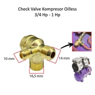 Oilless Air Compressor Check Valve 3/s4 hp - 1 hp | Air Valve Connector 10mm x 14mm x 16.5mm