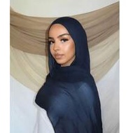 Solid Color Basic Headscarf, Middle Eastern Style, Made Of Breathable Chiffon Fabric, Lightweight An