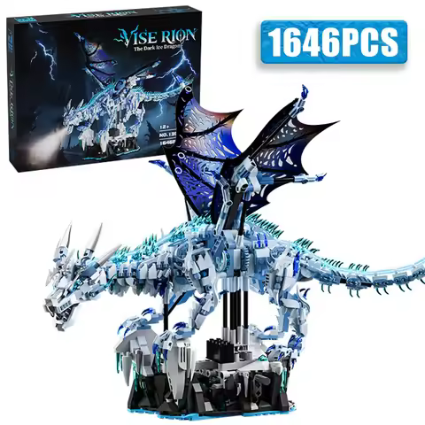Creative Frost Wyrms Mechanical Fire Breathing Dragon Building Blocks Ice Dragon Collection Bricks M