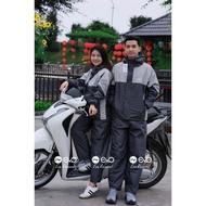 Exported 2-Layer EVA Raincoat Set - Silver Mist, Compact Form for Motorcycle Riding
