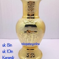 Ceramic Gold Flower Vase Uk 10In