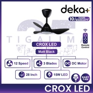 DEKA+ CROX LED 28 Inch 3 Blades 12 Speed Forward + Reverse Remote Control DC Motor Energy Saving Cei