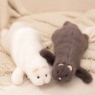 Cute Realistic Ferret Plush Toy Soft Fluffy Stuffed Animal Doll White Gray Ferret Plushie Kids Birth