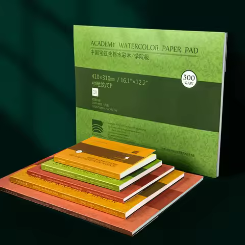 100%Cotton Artist Watercolor Paper Sketchbook Pad 300g 32k 16k 8k 4k A3 A4 A5 Painting Book Medium T