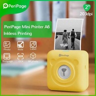 FANTASY T MALL Peripage A6 203DPI GIFTBOX YELLOW SET Mini Printer Phone Printer Portable Sticker Printer Pocket Printer BT Photo Printer Compatible with iPhone Android, Instantly Print Photo Notes List Memo