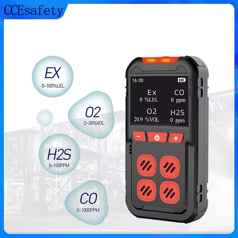 4 Gas Detector Multi Gas Detectors Combustible And Toxic Gas Detector Gas Monitor Ex O2 H2S CO Recha