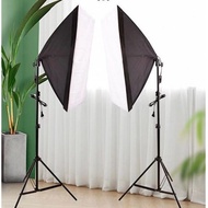 Studio photography soft box lighting stand set. Tripod / Gimbal with Livestream light