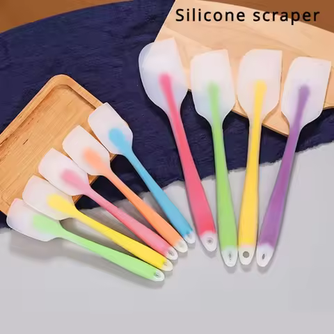 Baking Tools Spatula Integrated High Temperature Cake Cream Silicone Spatula Translucent Head Spatul