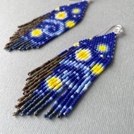 數碼 miyuki delica 珠飾梵高 Starry Night 耳環帶流蘇 PDF PATTERN