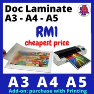 [Laminate] A3 A4 A5  Laminate | Cheapest | Paper Laminate / Document Laminate (MUST BE PURCHASED wit