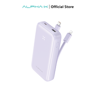 (ประกัน 1 ปี) ALPHA-X ALP10-05PD Power Bank 10000mAh fast charge 20W  มาพร้อมสายในตัว พาวเวอร์แบงค์ 