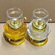 Lotus oil lamp, lotus crystal worship lamp, oil lamp, altar lamp