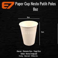 PUTIH Plain White Nesto Paper Cup 8oz, Paper Cup (1000pcs)