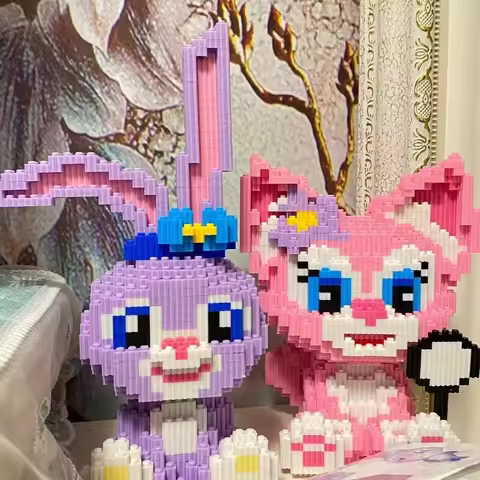 Disney Kawaii Stellalou Linabell Micro Building Block Figures Assembly Puzzle Toys Children Birthday